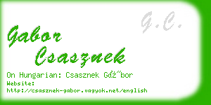 gabor csasznek business card